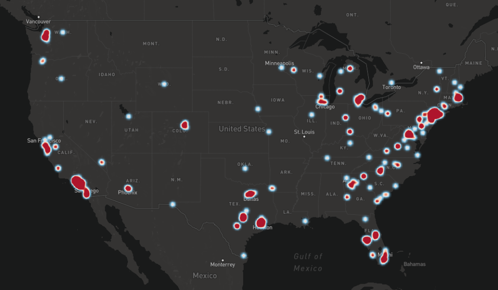 customer density heatmap